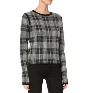 Paige Black & Gray Plaid Sweater - Size Medium